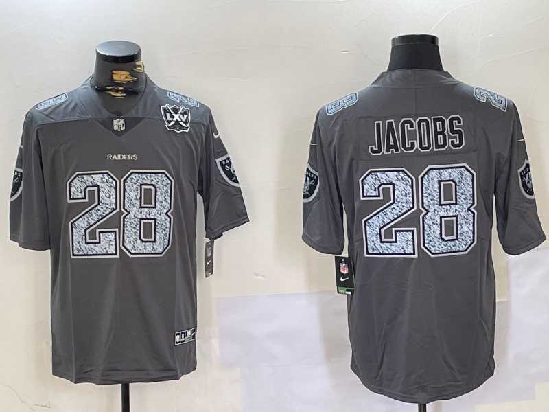 Men's Las Vegas Raiders #28 Josh Jacobs Grey Limited Stitched Jersey Dzhi,We sell and wholesale Men's Las Vegas Raiders #28 Josh Jacobs Grey Limited Stitched Jersey Dzhi on line form chian!